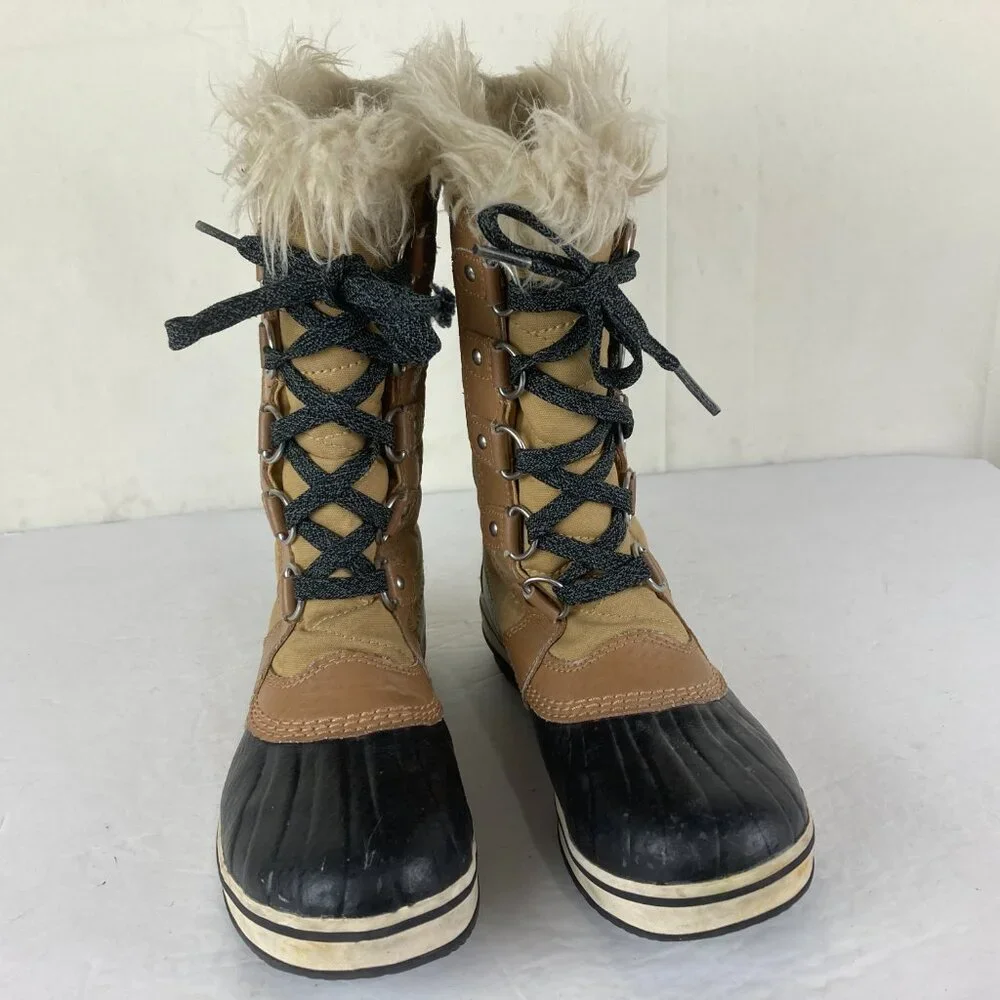 Sorel Tofino II Girls sz 3 Tan Insulated Waterproof Winter Snow Boots Mid‎ Calf
